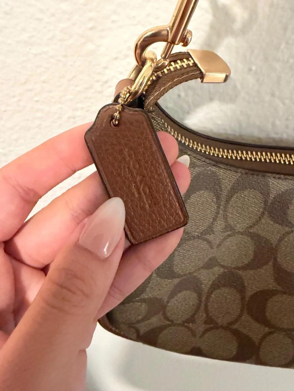Coach Pennie Shoulder Bag in Signature Canvas and Pebble Leather